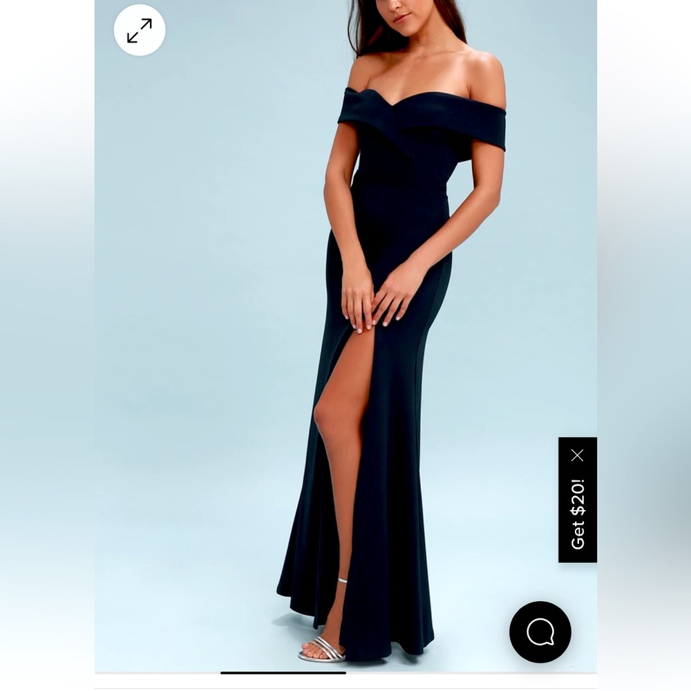 Song of love lulus navy blue off the shoulder maxi dress medium wedding guest